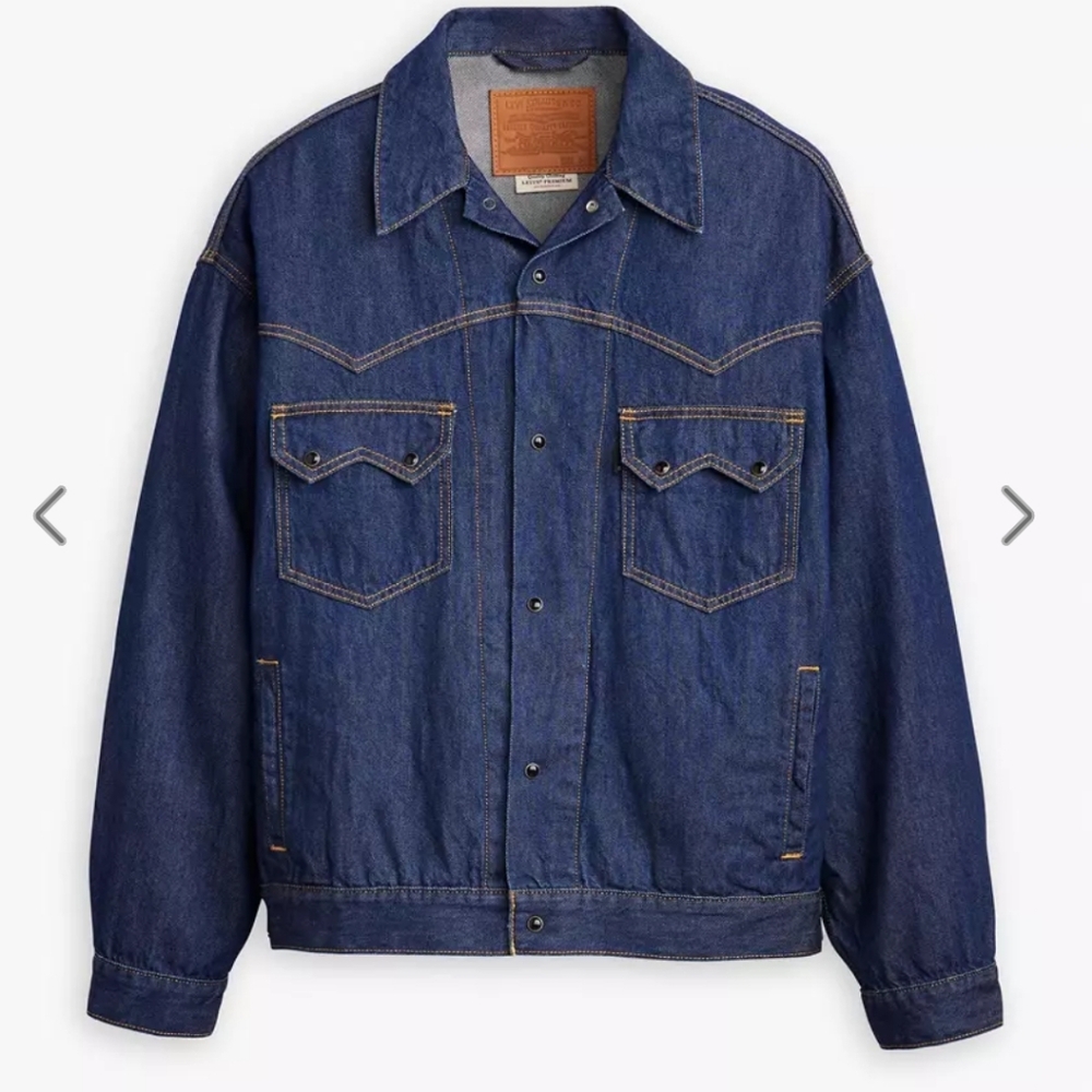 Levi's Relaxed Western Trucker Jean Jacket Size XL Medium Wash